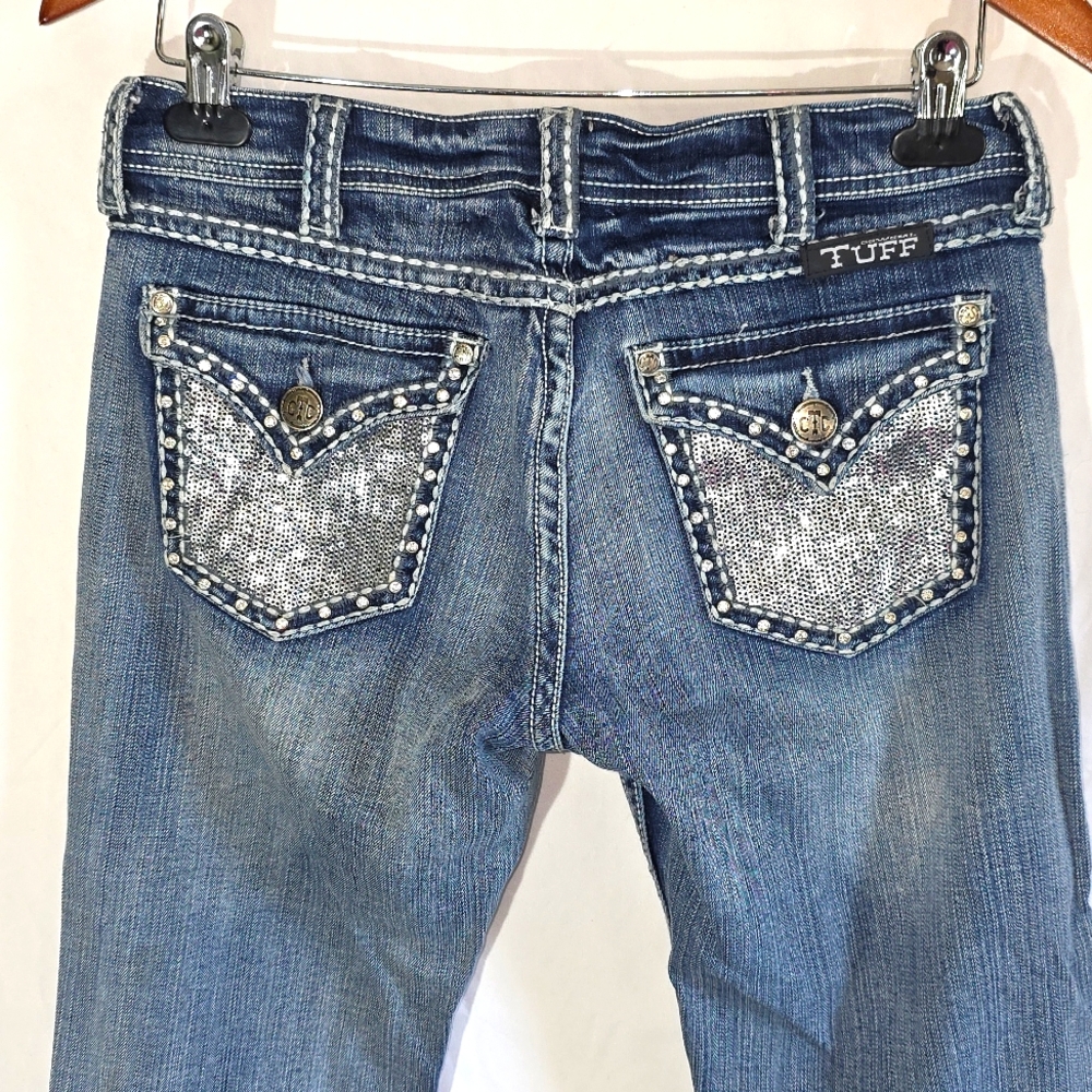 Cowgirl Tuff Jazzy 2 Blue Boot Cut Jean Embellished Pocket Cowgirl Western Rodeo